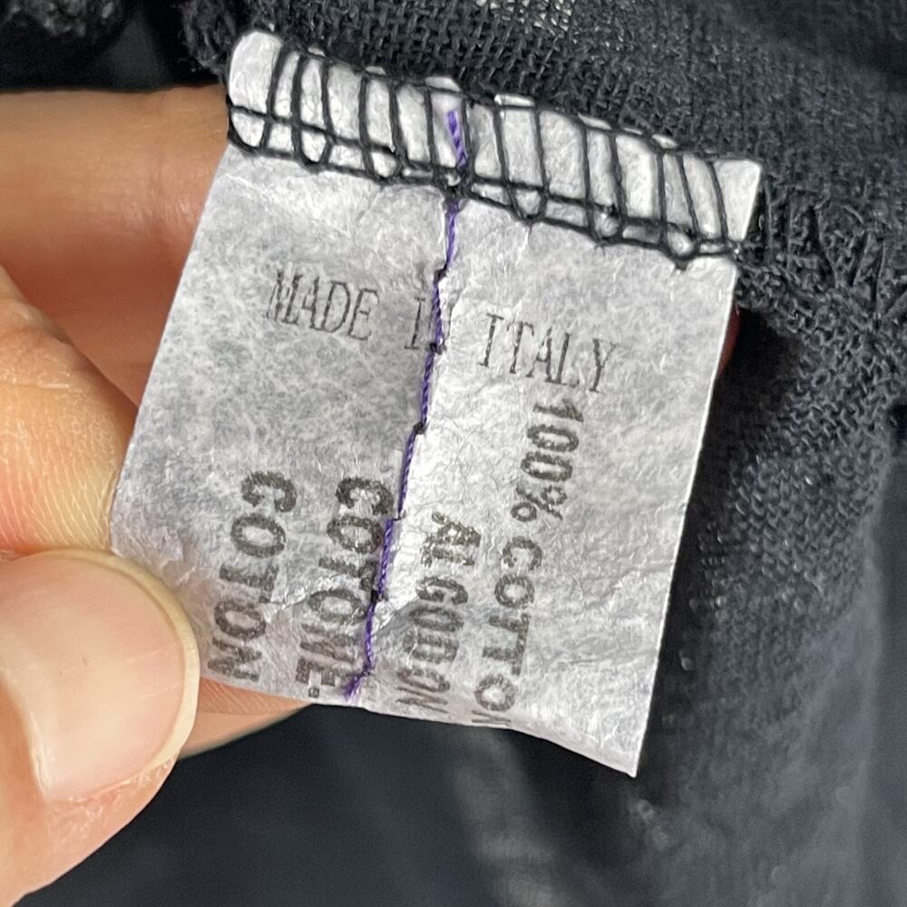 Made In Italy Top Womens Large Black Roll Tab Gauzy Coastal Lagenlook Artsy - Picture 8 of 12